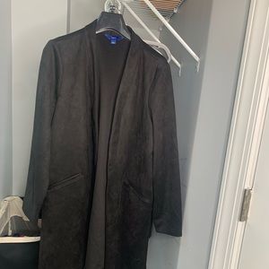 Black Suede Blazer w No Buttons